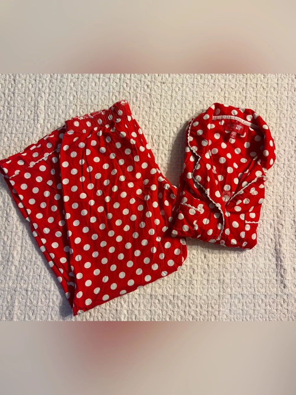 Victoria's Secret Red and White Polka Dot Kids' Shorts Set